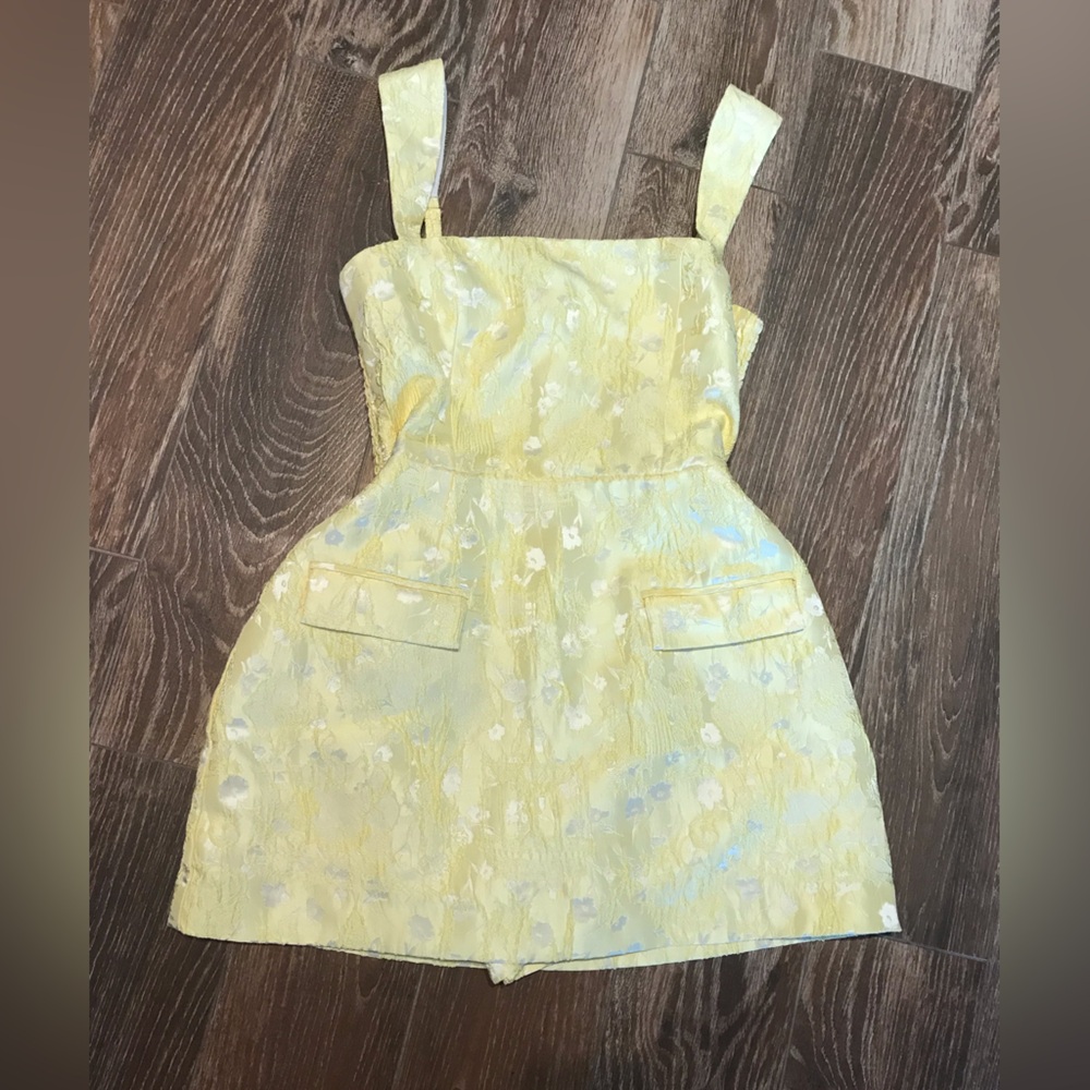 Amanda Uprichard Bethany Romper 
Step into brunch in yellow - Picture 2 of 7